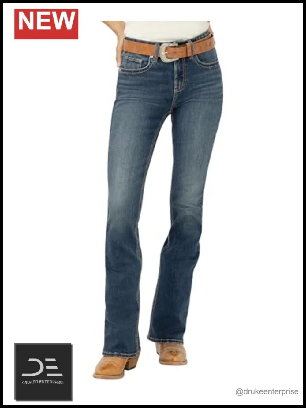 High Rise Curvy Bootcut Stretch Denim Jeans - 31